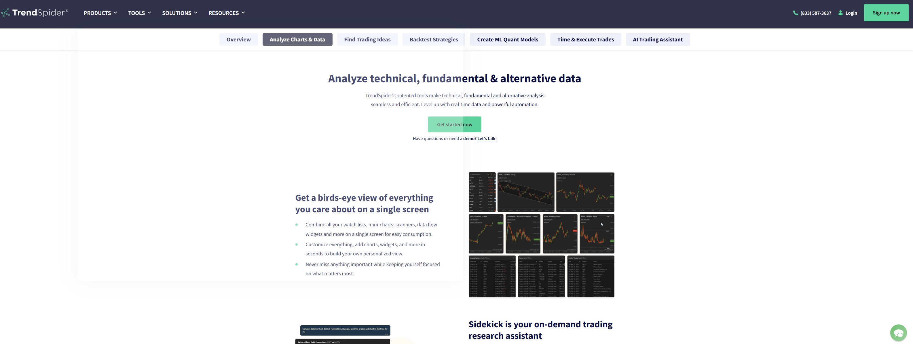 TrendSpider Charting interface with pattern detection overlays