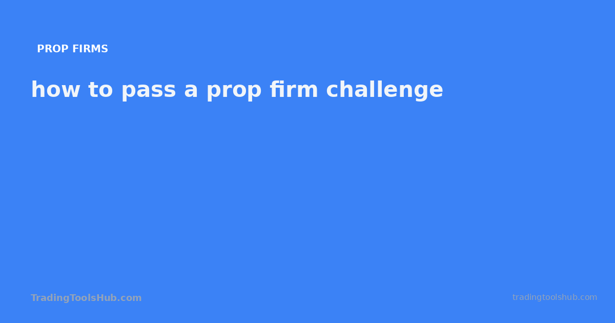 how to pass a prop firm challenge — TradingToolsHub guide
